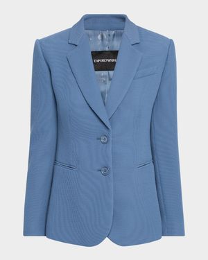 Single-Breasted Pique Blazer