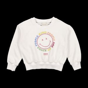 The New Society - Sweat col rond smiley en coton - Taille 8A - Blanc
