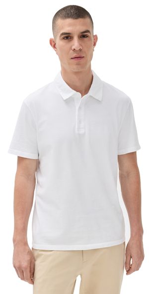 Vince Garment Dye Polo Optic White S