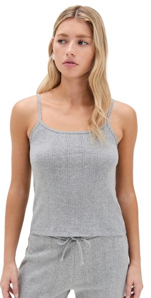 perfectwhitetee Pointelle Tank Top Heather Grey L