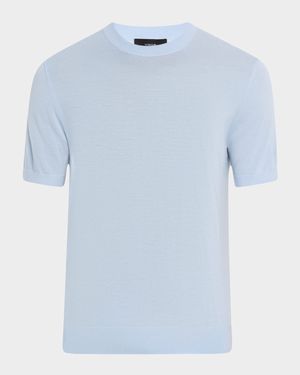 Men's Featherweight Wool-Cashmere Short-Sleeve Crewneck Sweater
