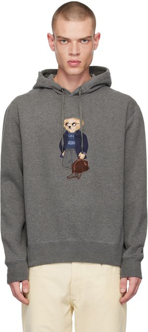 Ralph Lauren Purple Label Gray Polo Bear Hoodie