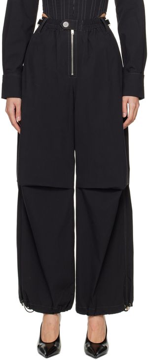 Dion Lee Pantalon parachute noir