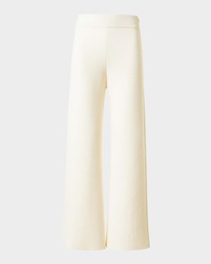 Merino Wool Milano Knit Straight-Leg Ankle Pants