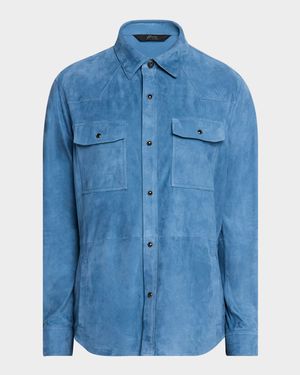 Men's Suede Snap-Front Western Shirt