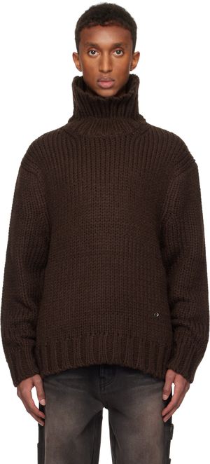 We11done Brown Chunky Turtleneck