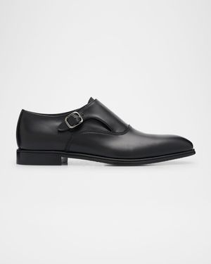 Men's Leather Monk Strap Loafers