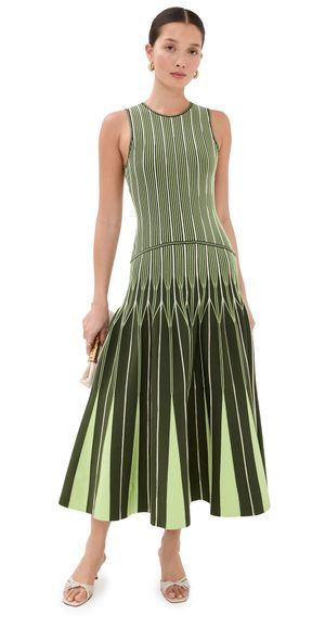 SIMKHAI Oaklen Midi Dress Pine Multi S