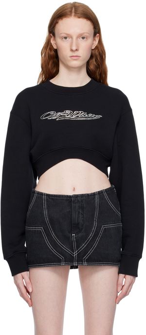 Off-White Black Bling Baseball Sweatshirt