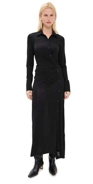 Helmut Lang Twisted Shirt Dress Black L