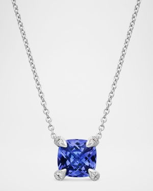 Petite Chatelaine Pendant Necklace with Diamonds in 18K White Gold