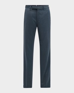 Men's Solid Trofeo Flat-Front Pants