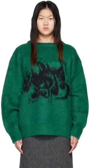 We11done Green & Black Jacquard Sweater