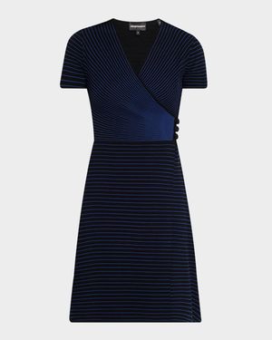 Side Bow A-Line Knit Dress