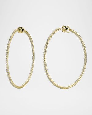 Rugiada 18K Diamond Hoop Earrings, 3.35tcw