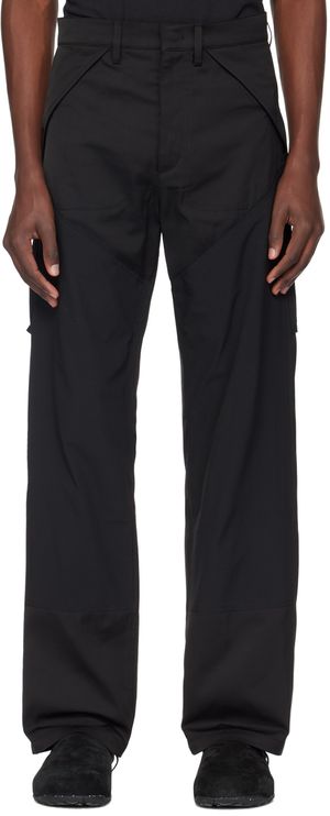ROA Pantalon cargo noir à panneaux