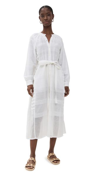 lemlem Makeda Button Up Dress Abira White L