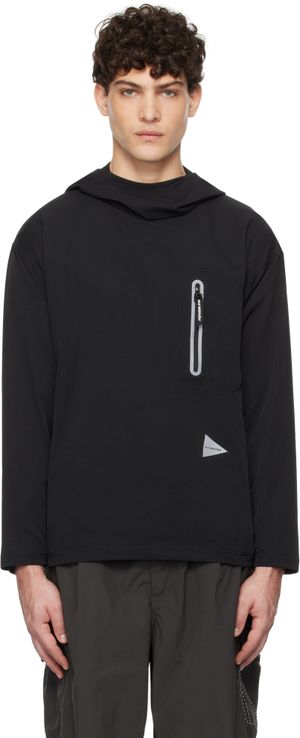 and wander Black Hybrid Warm Pocket Hoodie