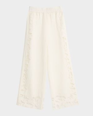 Tanya Eyelet Pull-On Pants