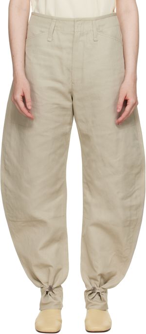 LEMAIRE Beige Tapered Trousers