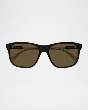 Men's GG1819SM Acetate Rectangle Sunglasses