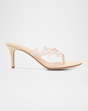 Coral Nappa Leather Slide Thong Sandals