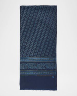 Men's Mulberry Silk Medallion Scarf