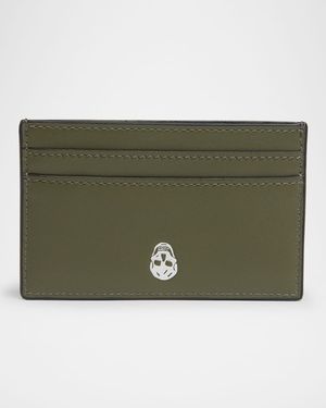 Men's Skull Logo Leather Card Holder