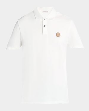 Men's Leather-Emblem Polo Shirt