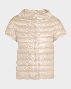 Emilia Water-Resistant Ultralight Nylon Puffer Cape