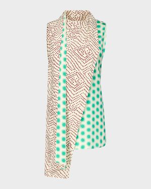 x Henry Zankov Mulberry Dotted Drape Top