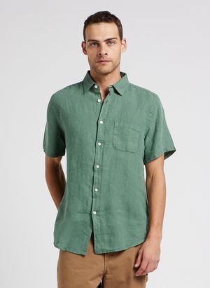 Portuguese Flannel - Chemise col classique en lin - Taille XL - Vert