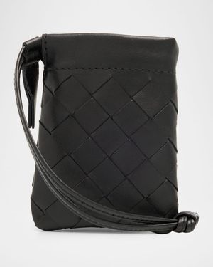 Micro Dustbag Intrecciato Leather Drawstring Pouch