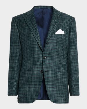 Men's Cashmere Multi-Check Sport Coat