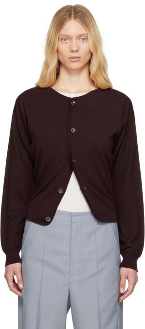 LEMAIRE Burgundy Fitted Cardigan