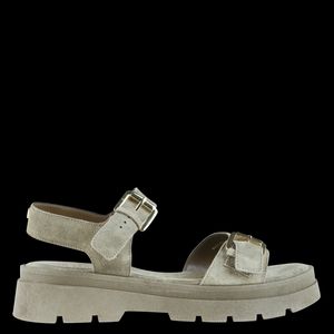 Jb Martin - Sandales crantées en cuir velours - Taille 41 - Kaki