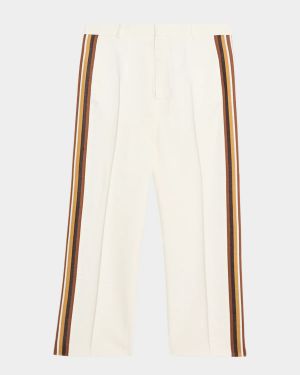 Men's Viscose Stripe Flat-Front Trousers
