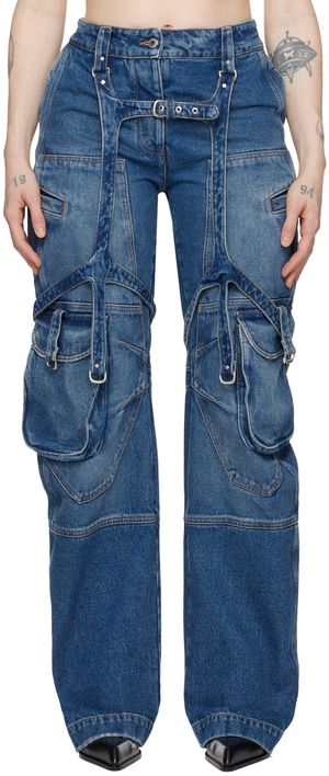 Off-White Blue Cargo Over Jeans