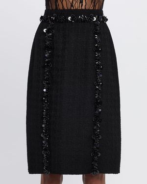 Sequined Stretch Matte Sheath Skirt