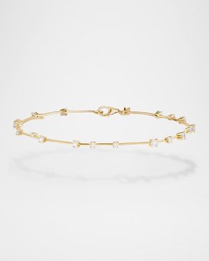14K Gold Solo Moveable Diamond Bar Bracelet