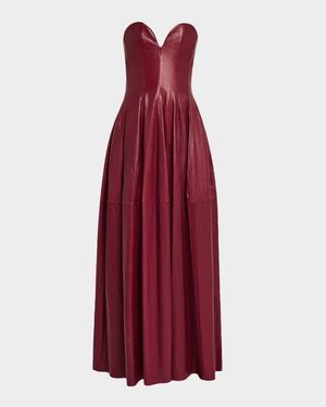 Carrington Strapless Leather Bustier Gown