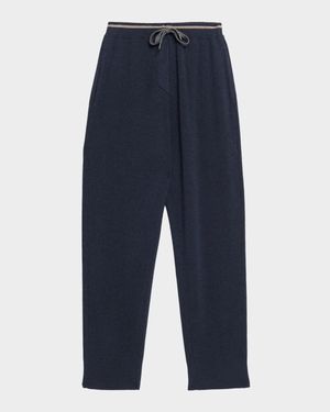 Ribbed Wool Cashmere Drawstring Pants