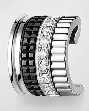 Quatre 18K White Gold Diamond Black Edition Single Clip Earring