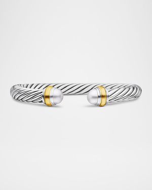 Cable Classics Bracelet with Gemstone in Silver with 14K Gold, 7mm