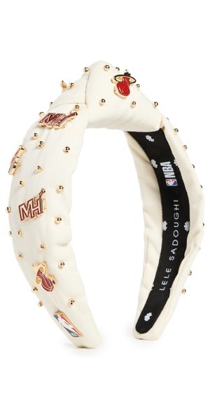 Lele Sadoughi Lele x Miami Heat Embellished Headband Ivory 100 One Size