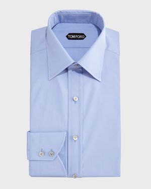 Slim-Fit Classic Dress Shirt, Blue
