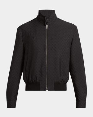 Men's Skull Jacquard Cropped Jacket