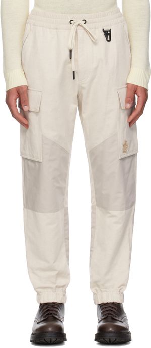 Moncler Grenoble Moncler x FRGMT Hiroshi Fujiwara Beige Cotton & Linen Jogging Cargo Pants
