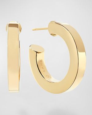 14K Yellow Gold Square Tube Hollow Hoop Earrings