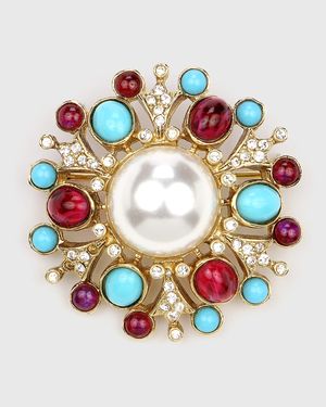 Cluster Brooch w/ Pearly Center